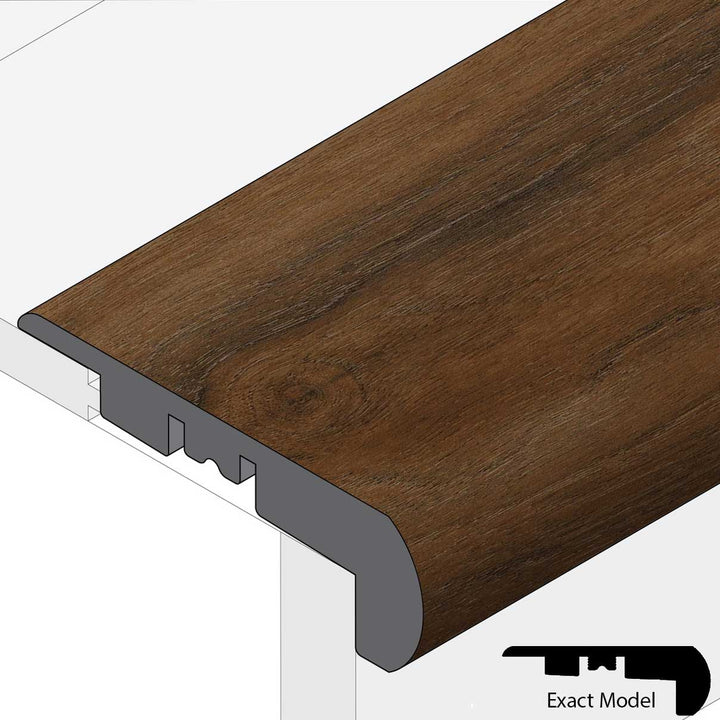 Allure Marble Cake Mahogany Overlap Rounded Stair Nose