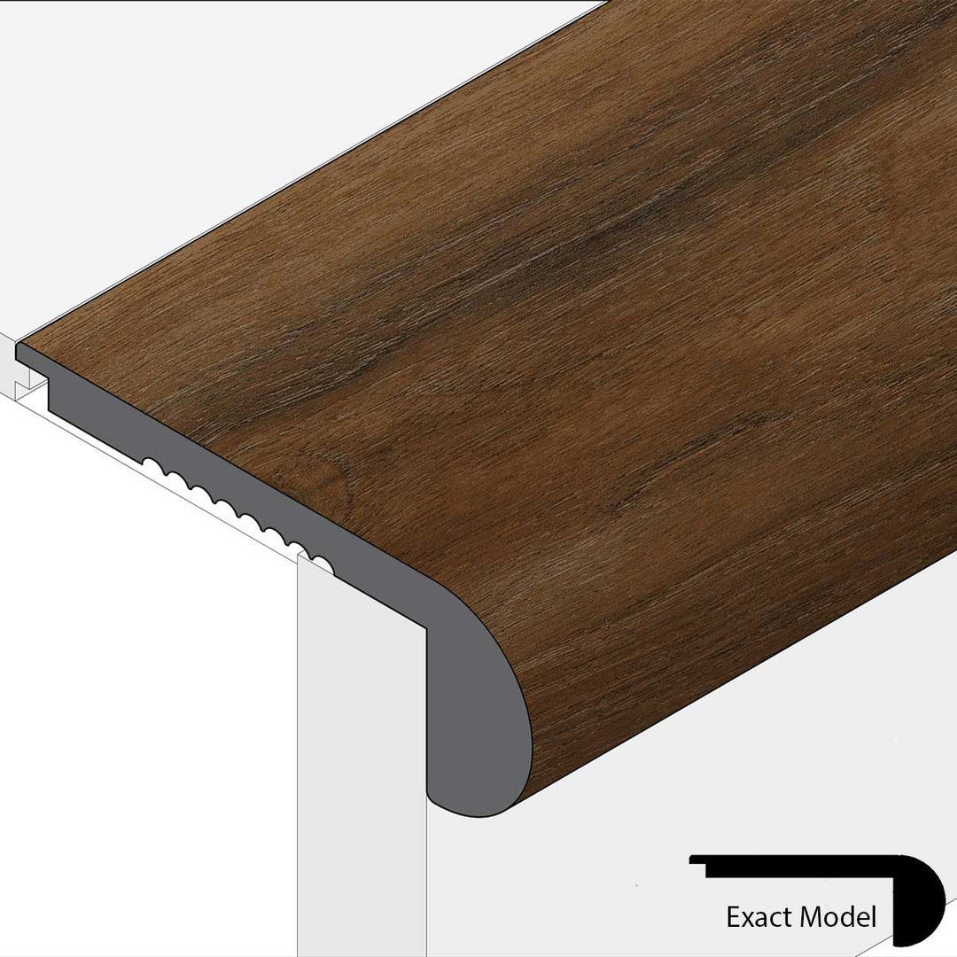 Allure Marble Cake Mahogany Flush Rounded Stair Nose