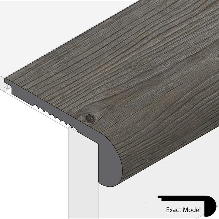 Allure Blueberry Pecan Pine Flush Rounded Stair Nose