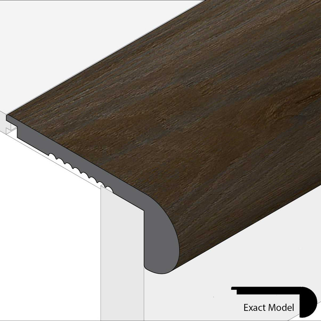 Allure Cocoa Ganache Alder Flush Rounded Stair Nose