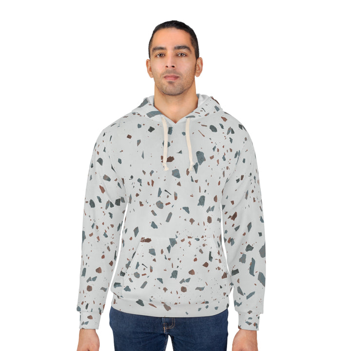Terrazzo Hoodie – light gray - on man