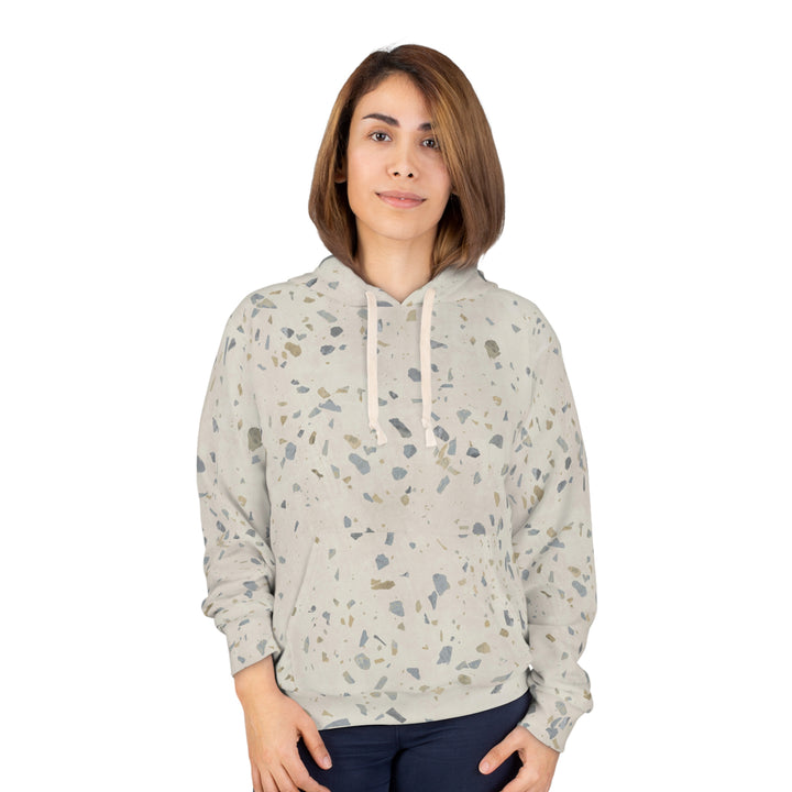 Terrazzo Hoodie – off white - on woman