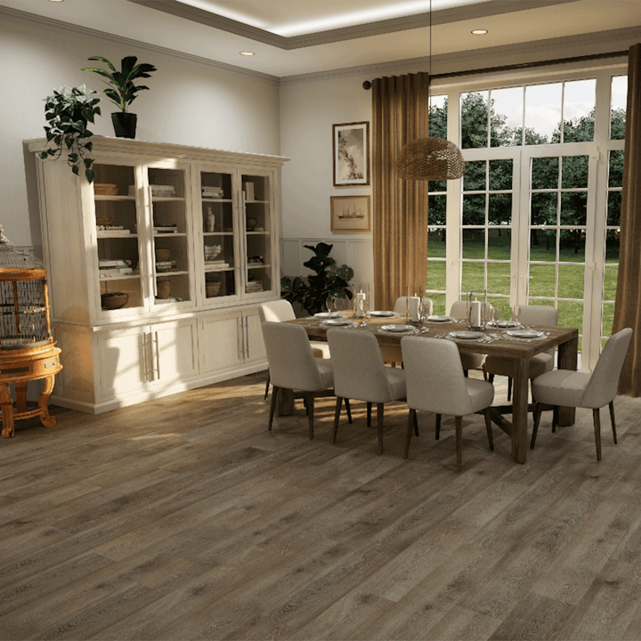 Metroflor Eggplant Deja New Attraxion Magnetic Vinyl Plank dining room install