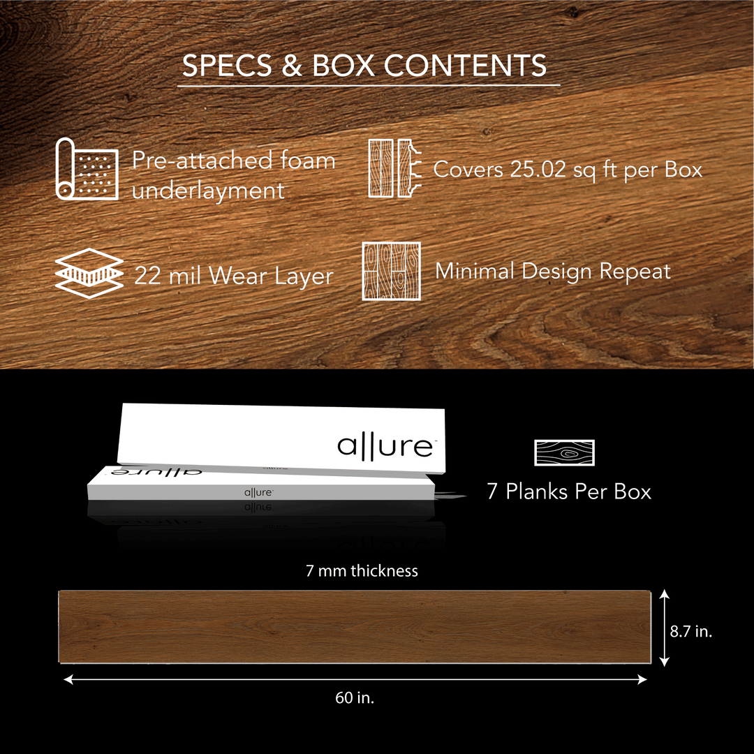 Allure Caramel Cookie Oak XL Rigid Core 22mil Rigid Core Luxury Vinyl Plank Flooring