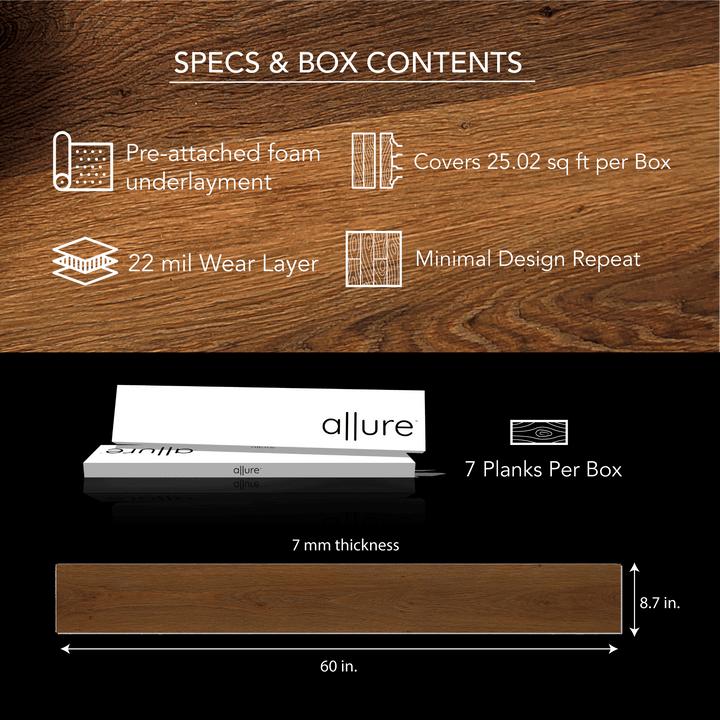 Allure Caramel Cookie Oak XL Rigid Core 22mil Rigid Core Luxury Vinyl Plank Flooring
