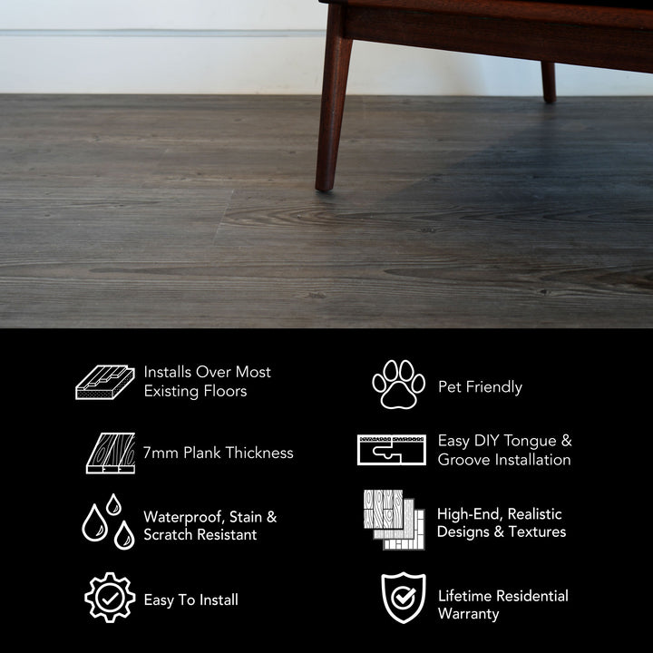 Allure Blueberry Pecan Pine Rigid Core 22 Mil Luxury Vinyl Plank Flooring