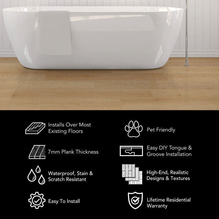 Allure Honey Butter Oak XL Rigid Core 22mil Luxury Vinyl Plank Flooring