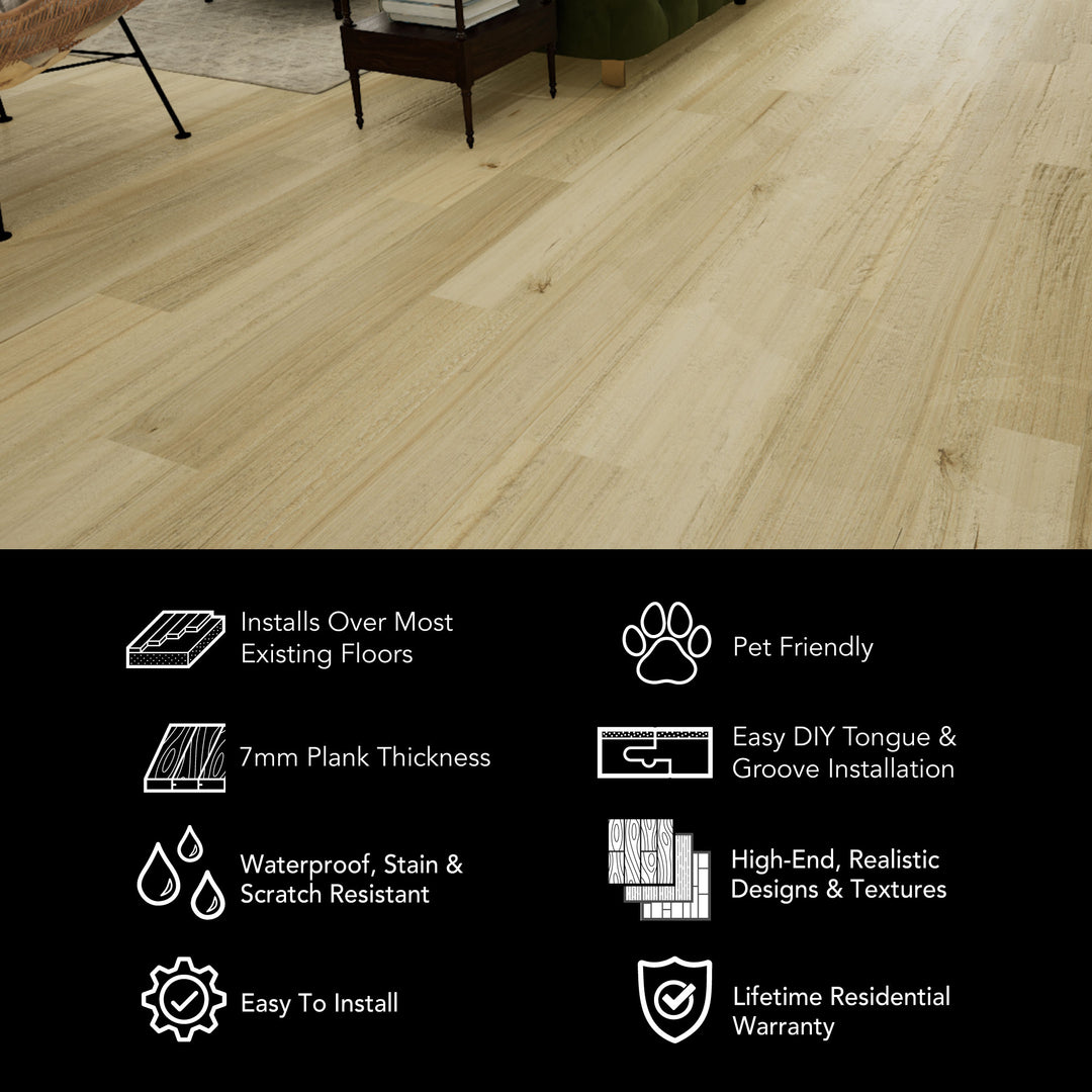 Allure Green Tea Tulip Rigid Core 12 Mil Luxury Vinyl Plank Flooring