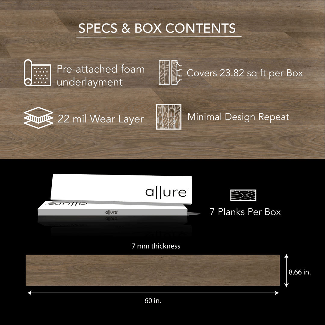 Allure Vanilla Latte Oak XL Rigid Core 22mil Luxury Vinyl Plank Flooring