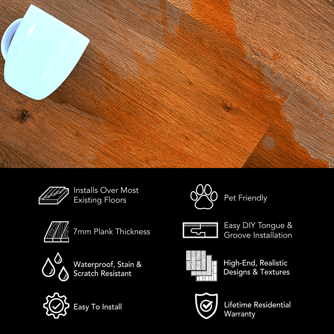 Allure Caramel Cookie Oak XL Rigid Core 22mil Rigid Core Luxury Vinyl Plank Flooring