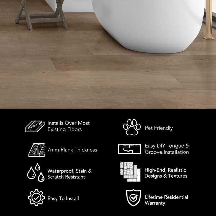 Allure Vanilla Latte Oak XL Rigid Core 22mil Luxury Vinyl Plank Flooring