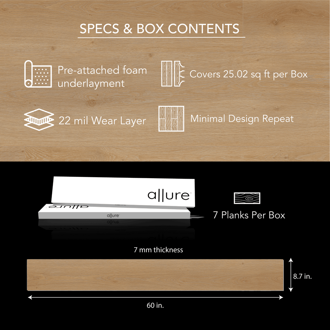 Allure Honey Butter Oak XL Rigid Core 22mil Luxury Vinyl Plank Flooring