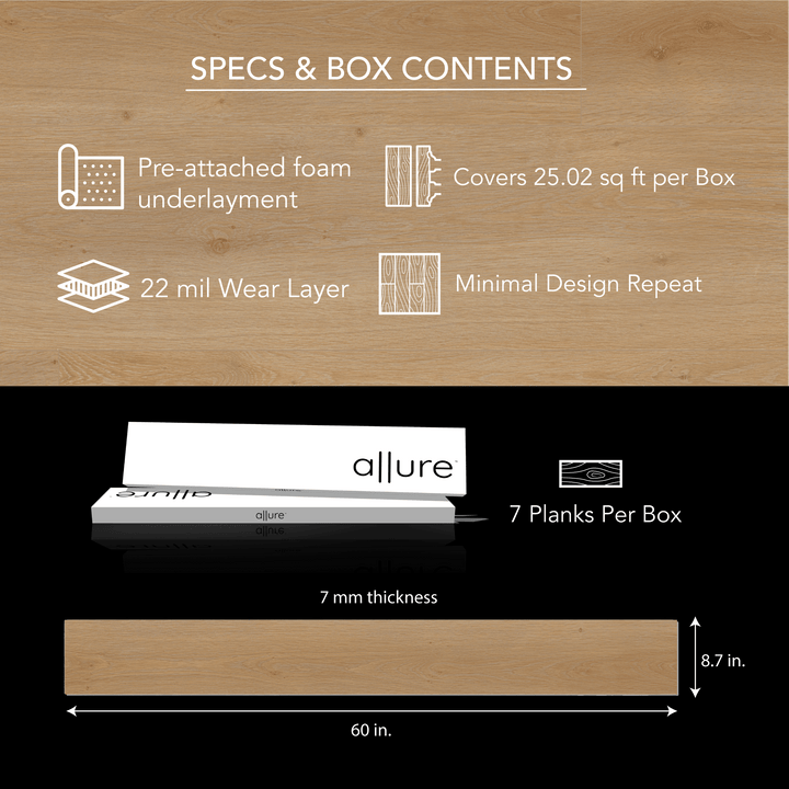 Allure Honey Butter Oak XL Rigid Core 22mil Luxury Vinyl Plank Flooring