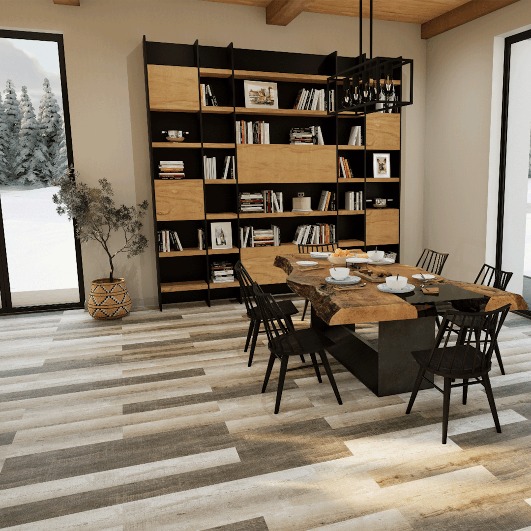 Metroflor Greyed Deja New Attraxion Magnetic Vinyl Plank dining room install