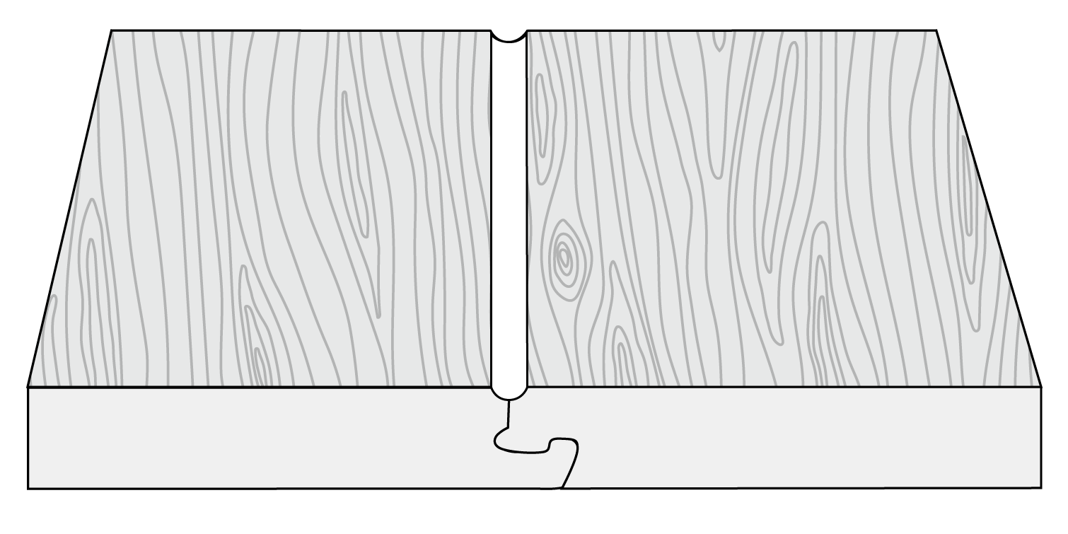 A graphic showing a grouted edge LVP