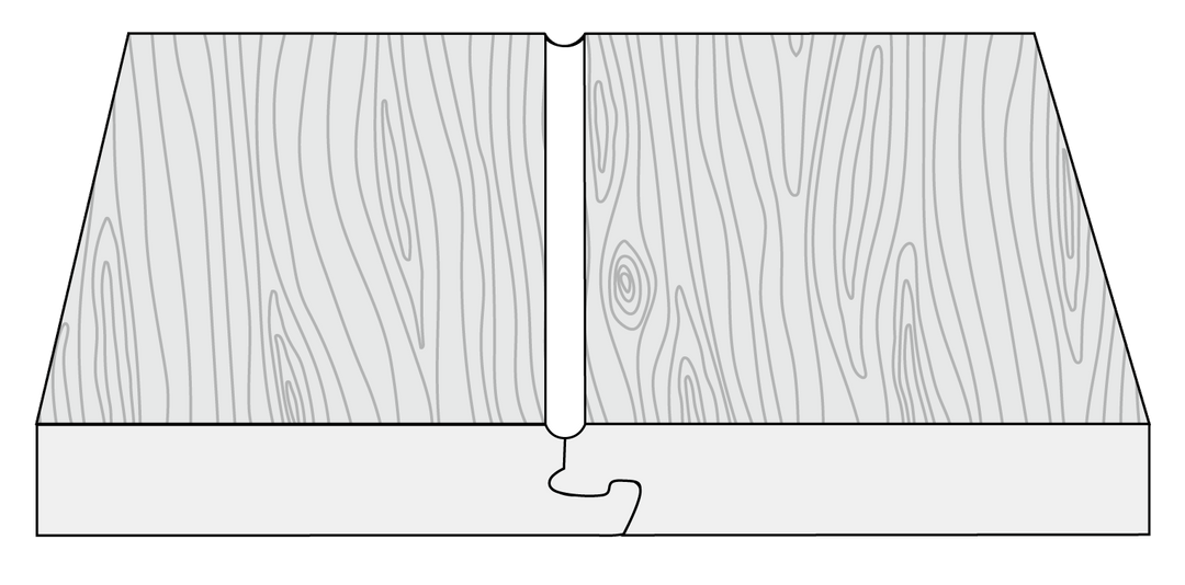 A graphic showing a grouted edge LVP