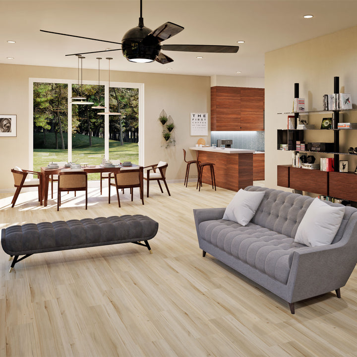 Allure Green Tea Tulip ISOCORE vinyl flooring installed in a room scene rendering