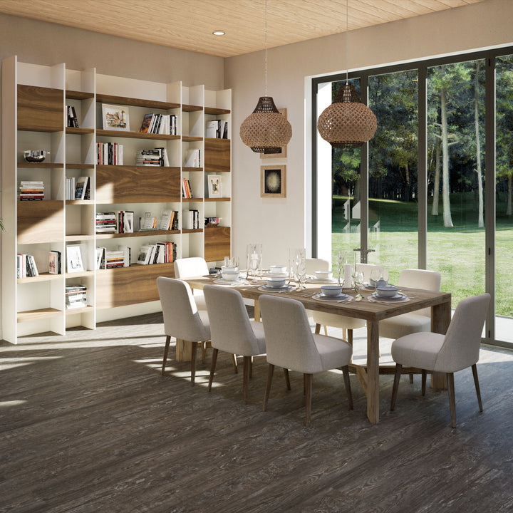 Allure Cocoa Brownie Oak ISOCORE vinyl flooring installed in a room scene rendering