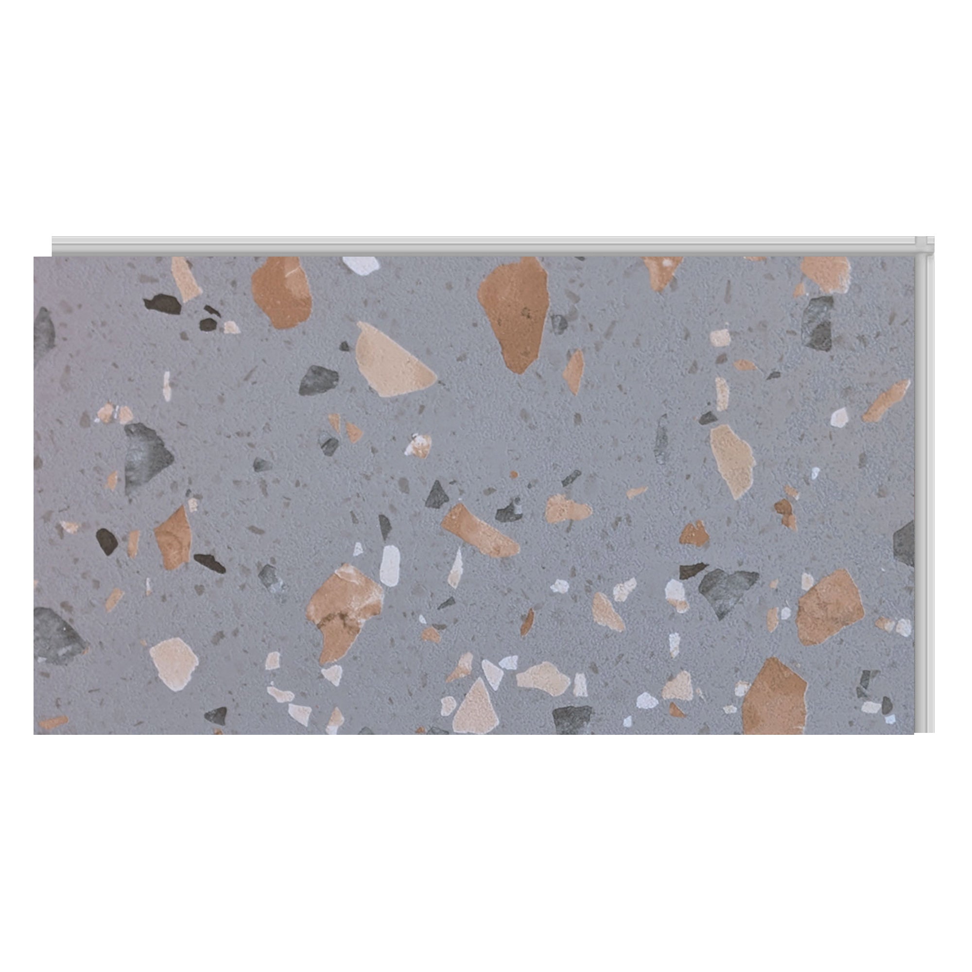 Allure Peach Pebble Terrazzo Vinyl Tile Sample on white background