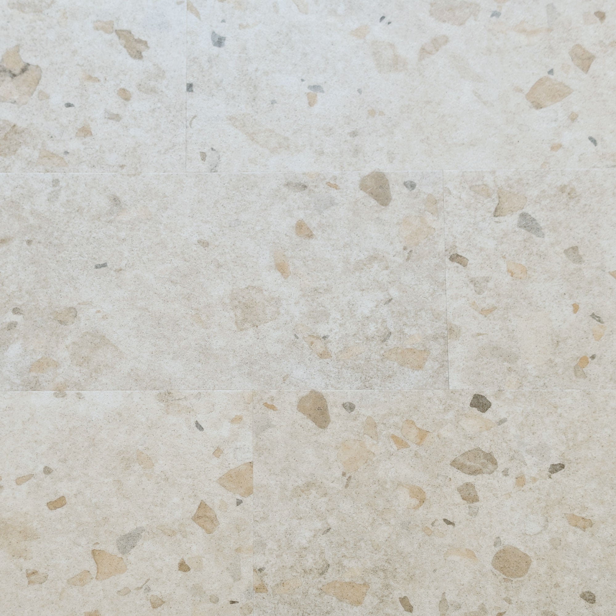Allure Colada Concrete terrazzo vinyl flooring tiles viewed from above