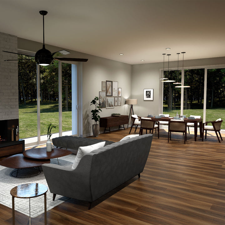 Allure Marble Cake Mahogany Extra Long ISOCORE vinyl flooring installed in a room scene rendering