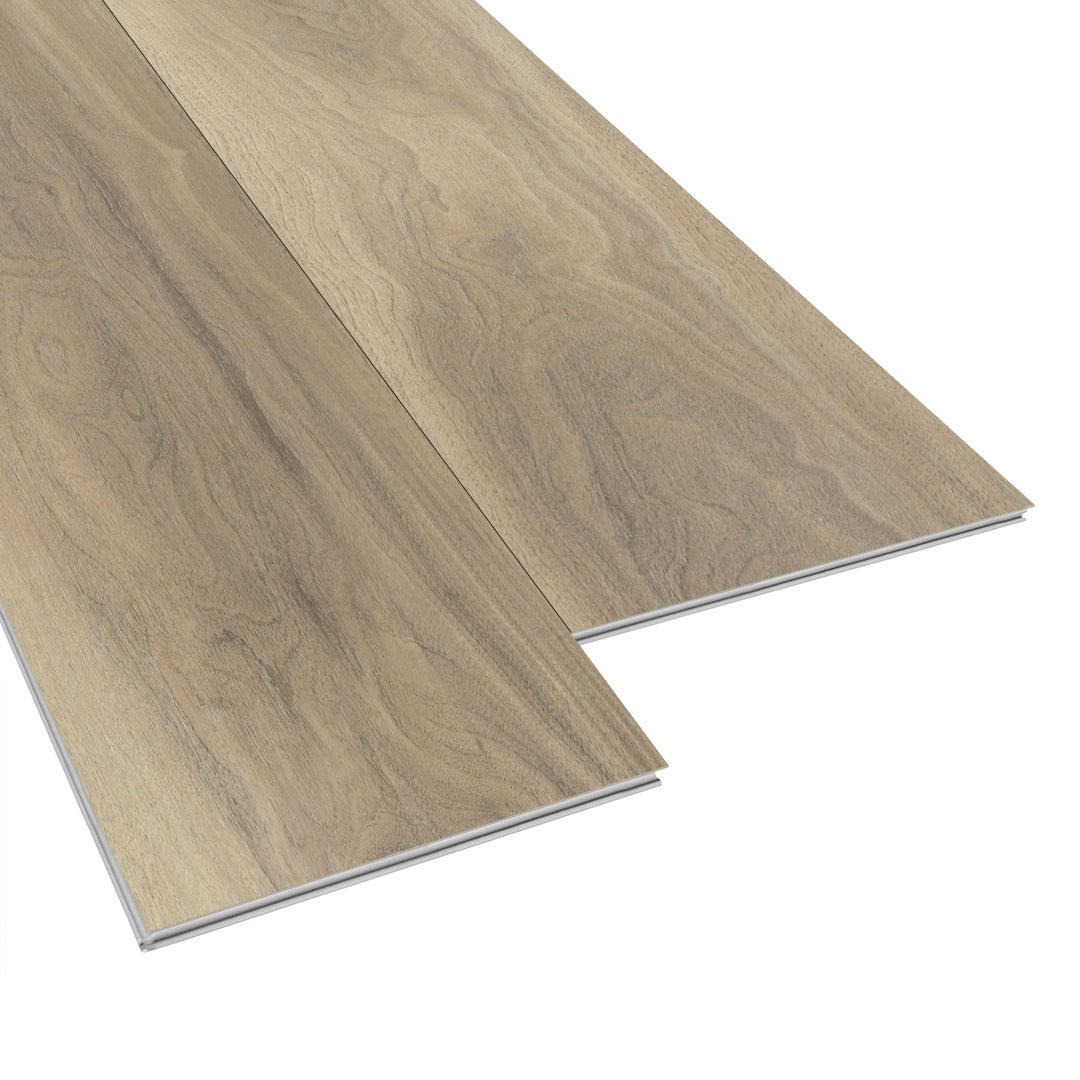 Allure Almond Honey Aspen ISOCORE vinyl flooring planks viewed at an angle to see the locking edges