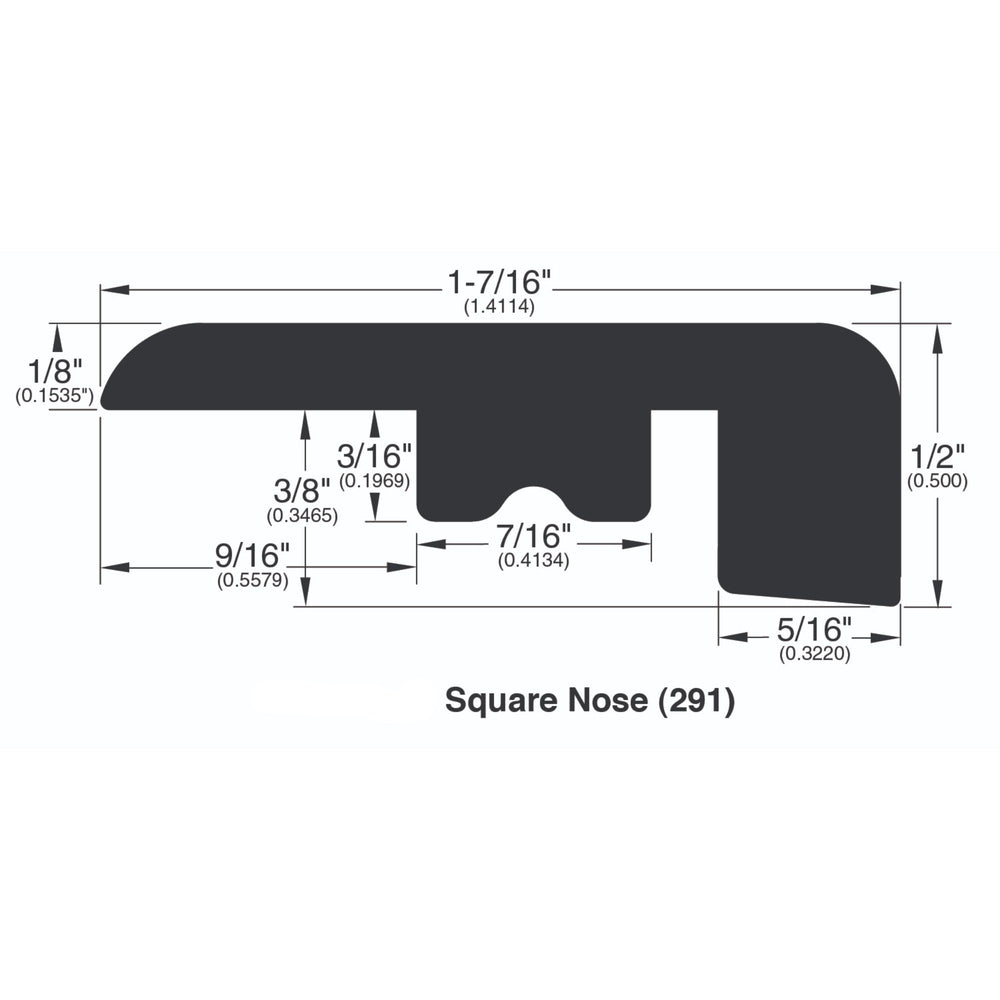 Allure Butterscotch Birch Square Nose profile and dimensions