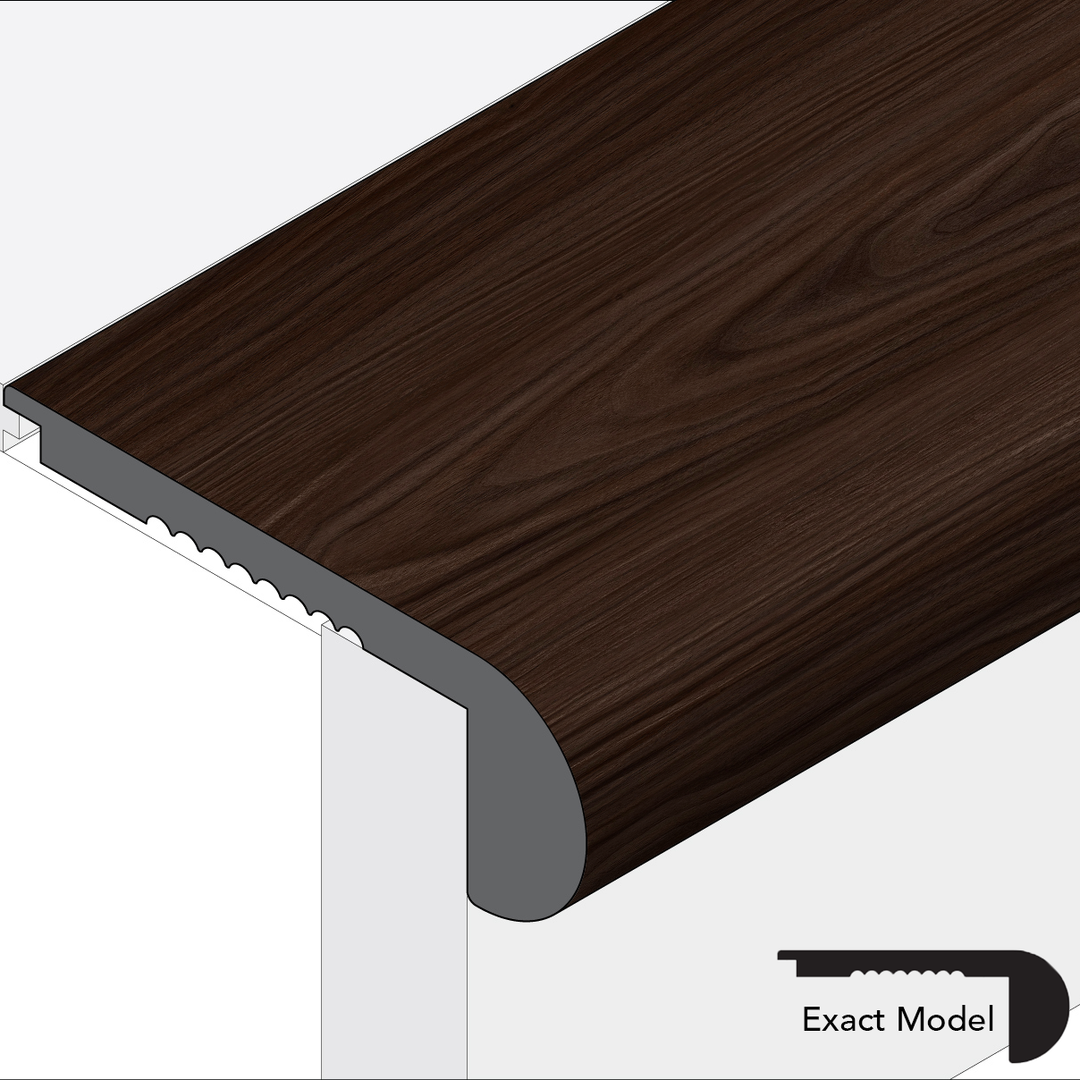 Allure Velvet Mocha Walnut Flush Rounded Stair Nose