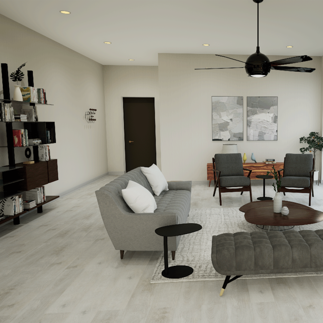 Metroflor Nordic Haze Deja New Attraxion Magnetic Vinyl Plank living room install