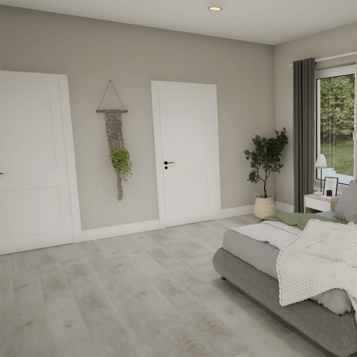 Metroflor Nordic Haze Deja New Attraxion Magnetic Vinyl Plank bedroom install