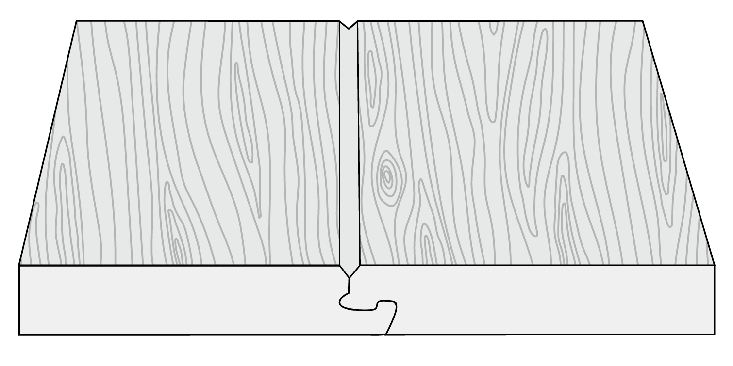 A graphic showing a painted bevel edged LVP