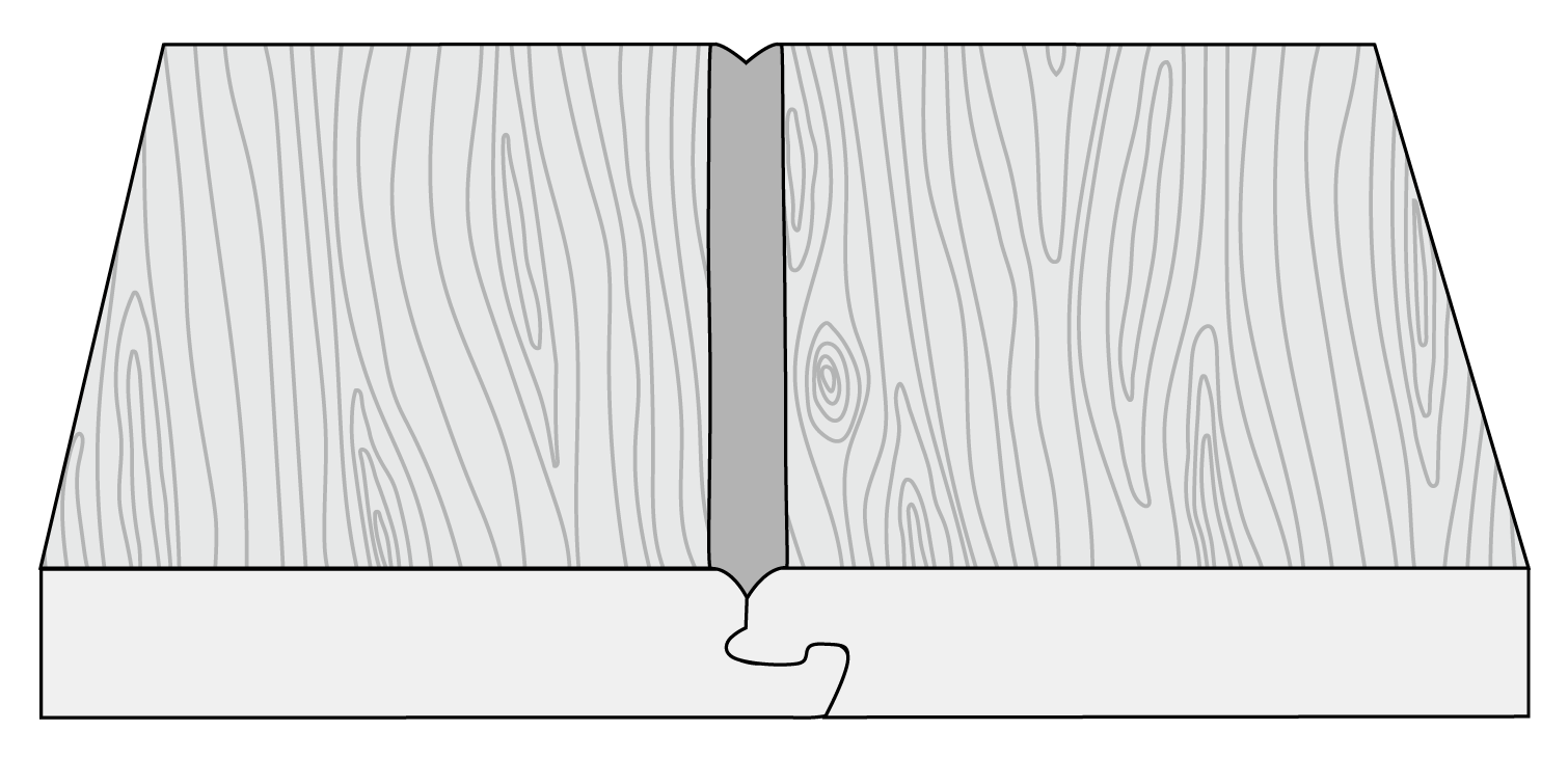 A graphic showing a pillowed edged LVP
