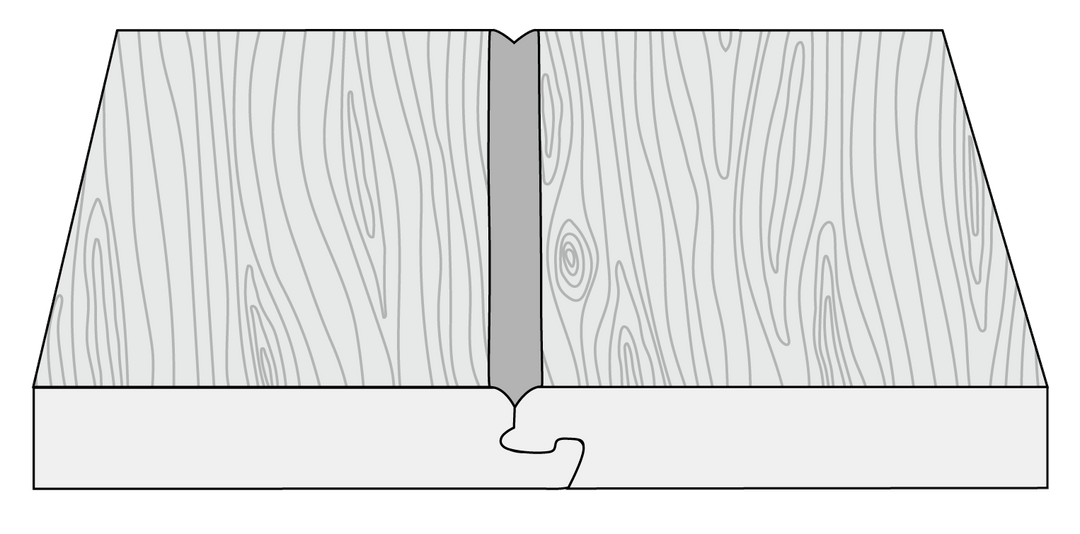 A graphic showing a pillowed edged LVP