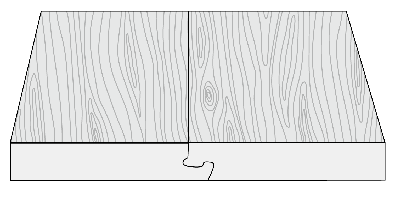 A graphic showing a straight square edged LVP
