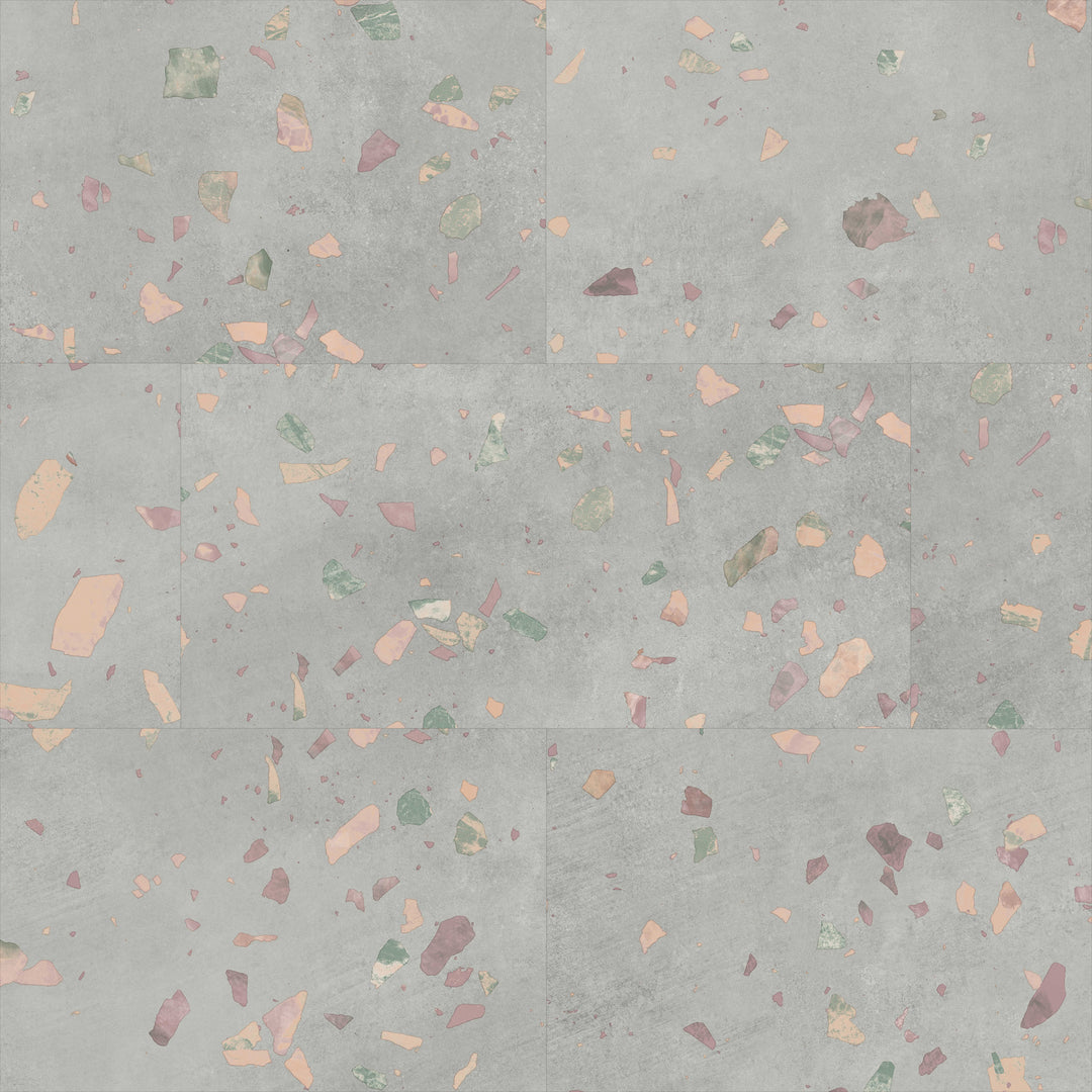 Allure Ultima Comfit Terrazzo ISOCORE vinyl flooring installed and viewed from above