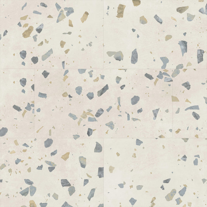 Allure ultima parfait terrazzo flooring with multicolored chips on a light background