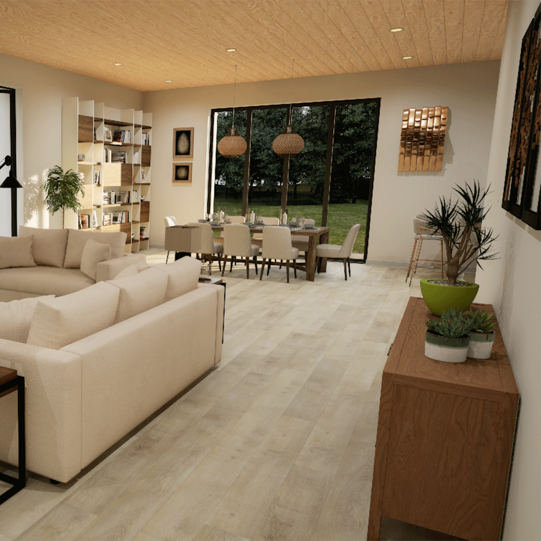 Metroflor Waxed Greige Deja New Attraxion Magnetic Vinyl Plank bedroom install