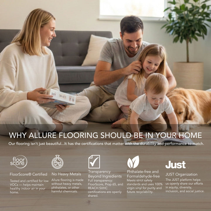 Allure Green Tea Tulip Wide Plank Luxury Vinyl Flooring – Waterproof Rigid Core LVP, 22 Mil