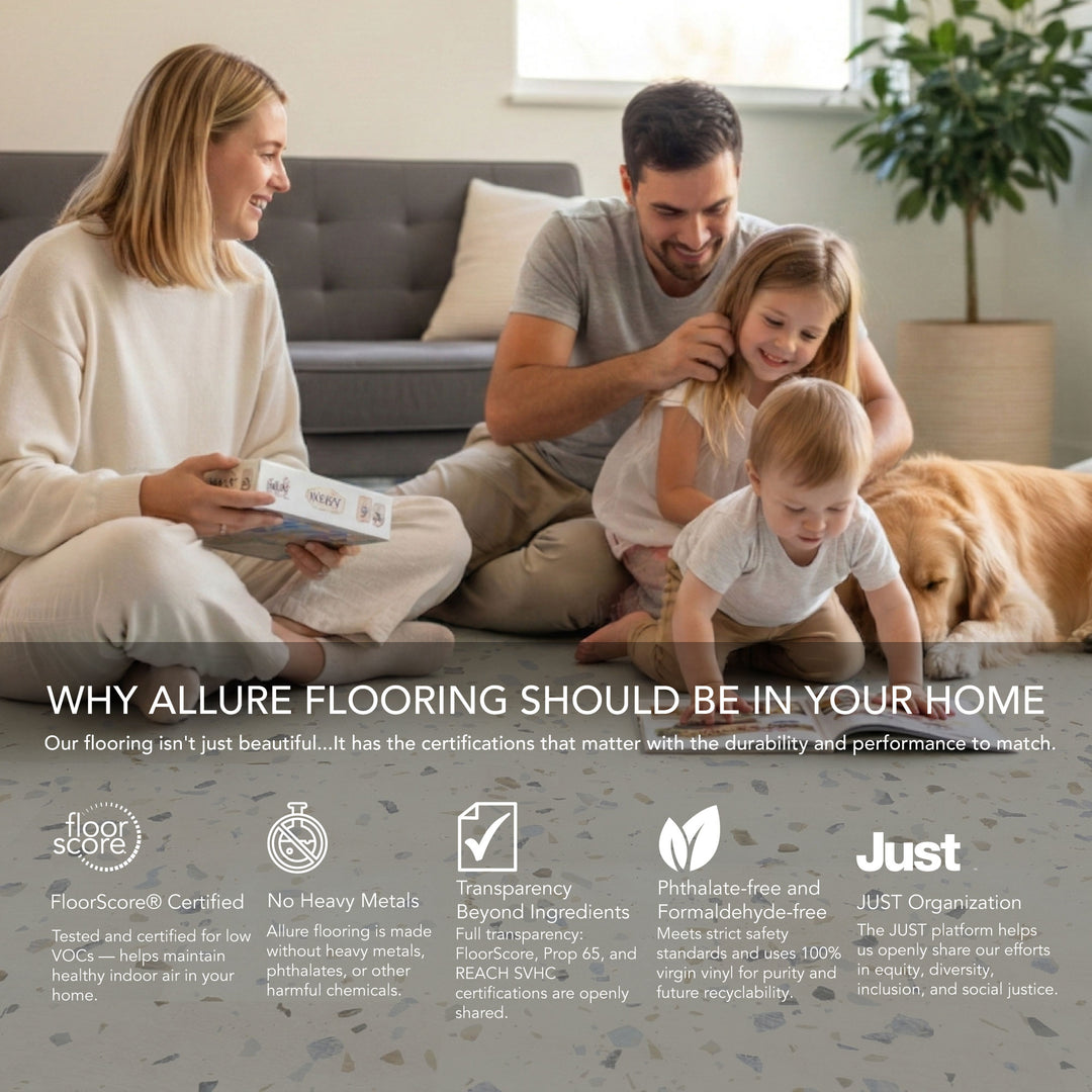 Allure Ultima Parfait Terrazzo Look 12mil Rigid Core Luxury Vinyl Tile Flooring