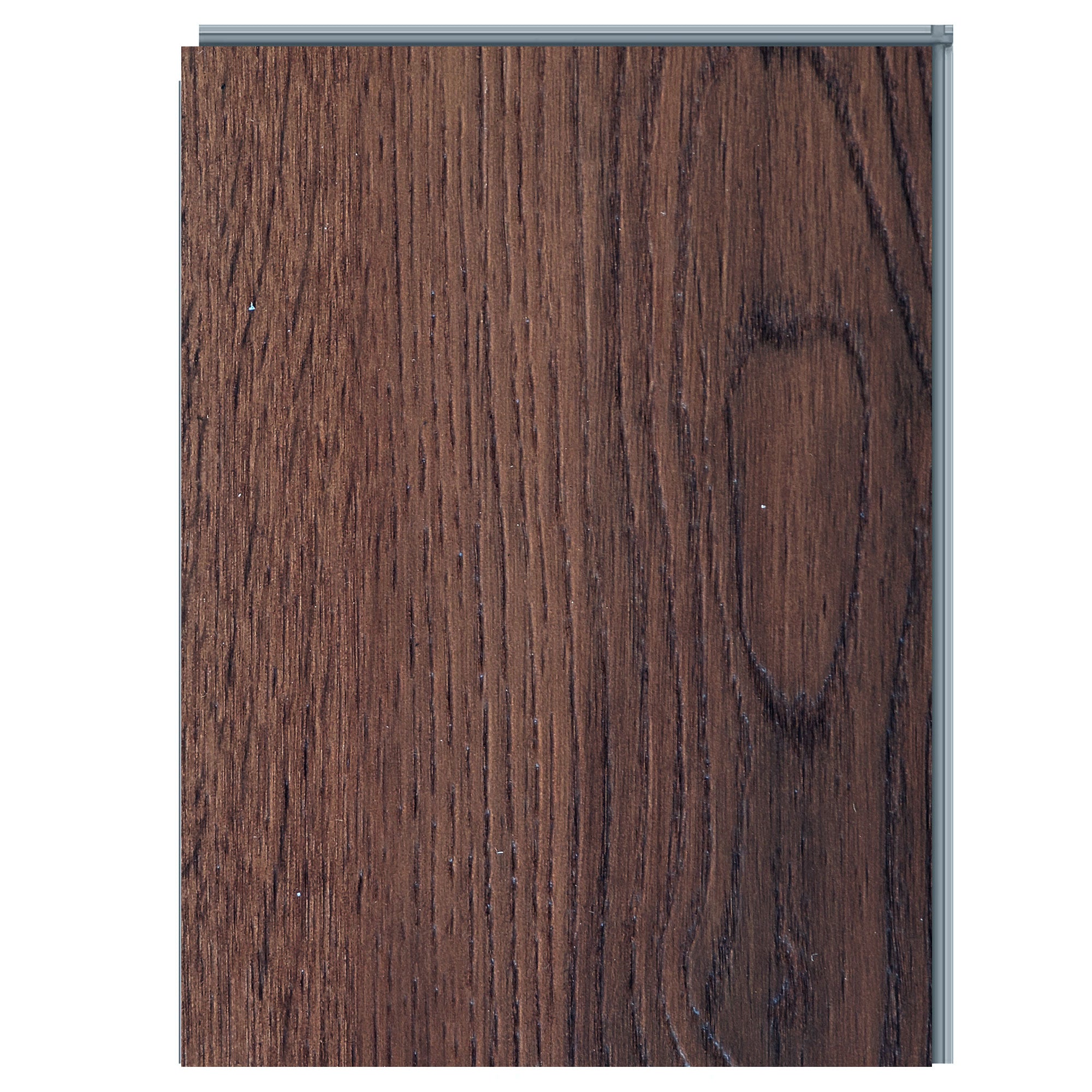 dark wood vinyl flooring sample with click lock edge