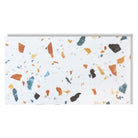 Sample of Allure Ultima Honeydew terrazzo LVT flooring on a white background