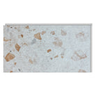 Concrete look luxury vinyl tile sample Allure Casava Concrete LVT on white background