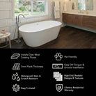 Bathroom with freestanding bathtub and features listed below