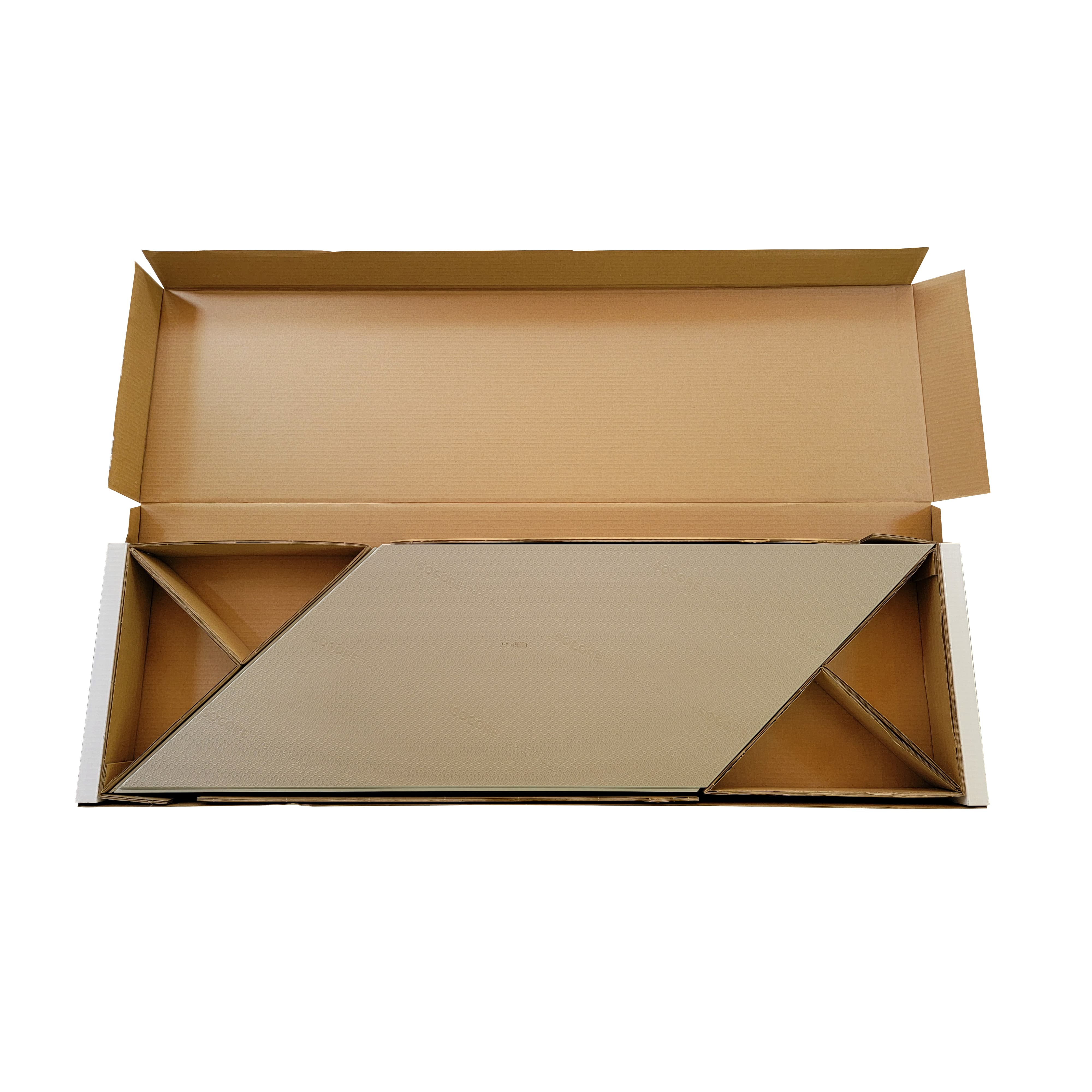 Open box of Allure chevron flooring