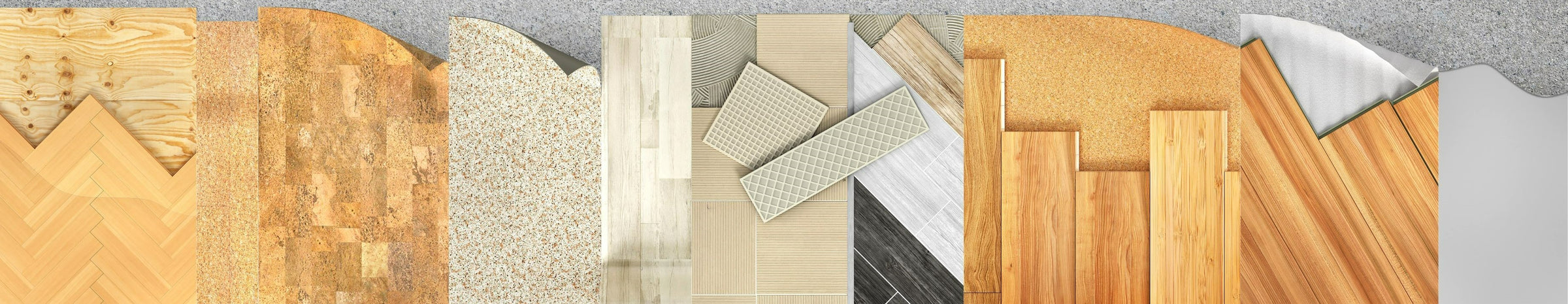 Several different types of flooring options shown together