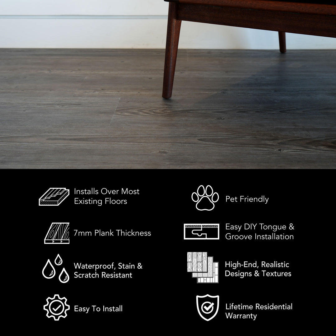 Allure Blueberry Pecan Pine Rigid Core 22 Mil Luxury Vinyl Plank Flooring