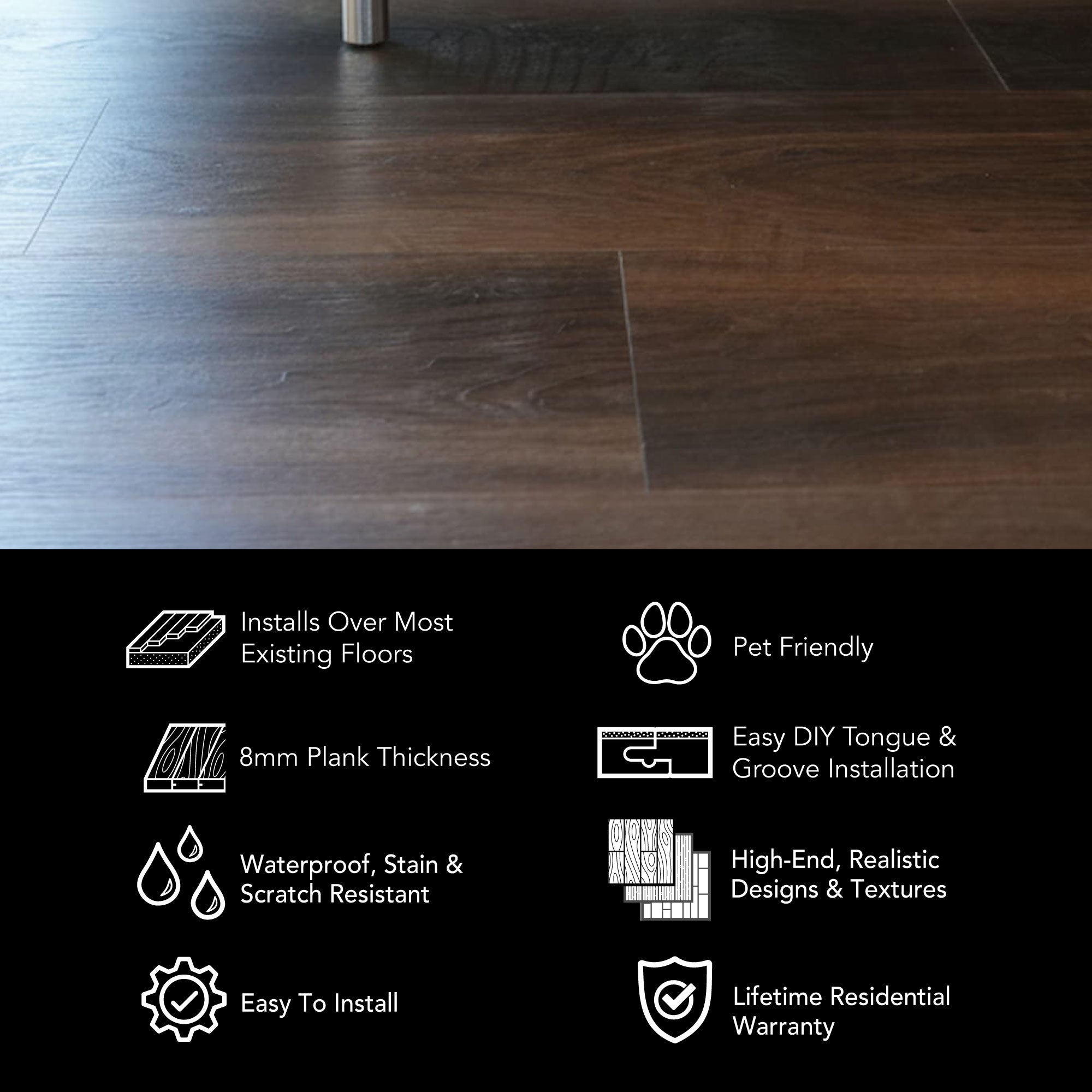 Allure Buckeye Black Walnut Extra Long 22 Mil Luxury Vinyl Plank