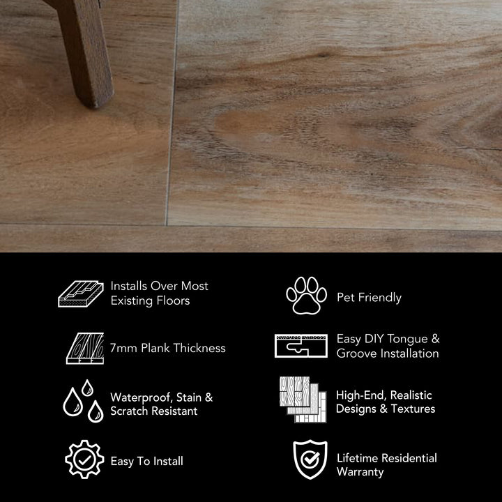 Allure Chess Pie Hickory Rigid Core 22 Mil Luxury Vinyl Plank Flooring