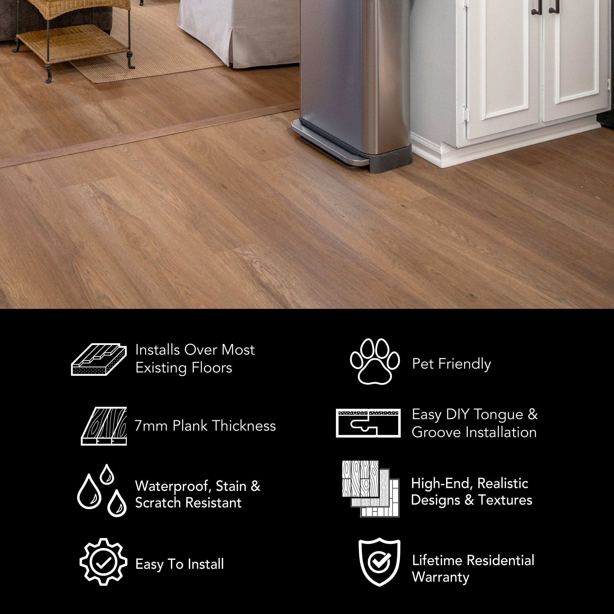 Allure Gingermisu Maple Rigid Core 22mil Wide Luxury Vinyl Plank