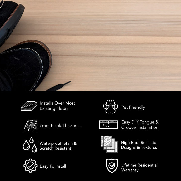 Allure Green Tea Tulip Wide Plank Luxury Vinyl Flooring – Waterproof Rigid Core LVP, 22 Mil